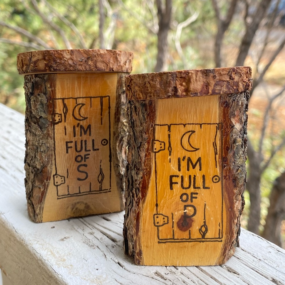 Vintage real wood outhouse bathroom salt and pepper shakers Hope, BC
